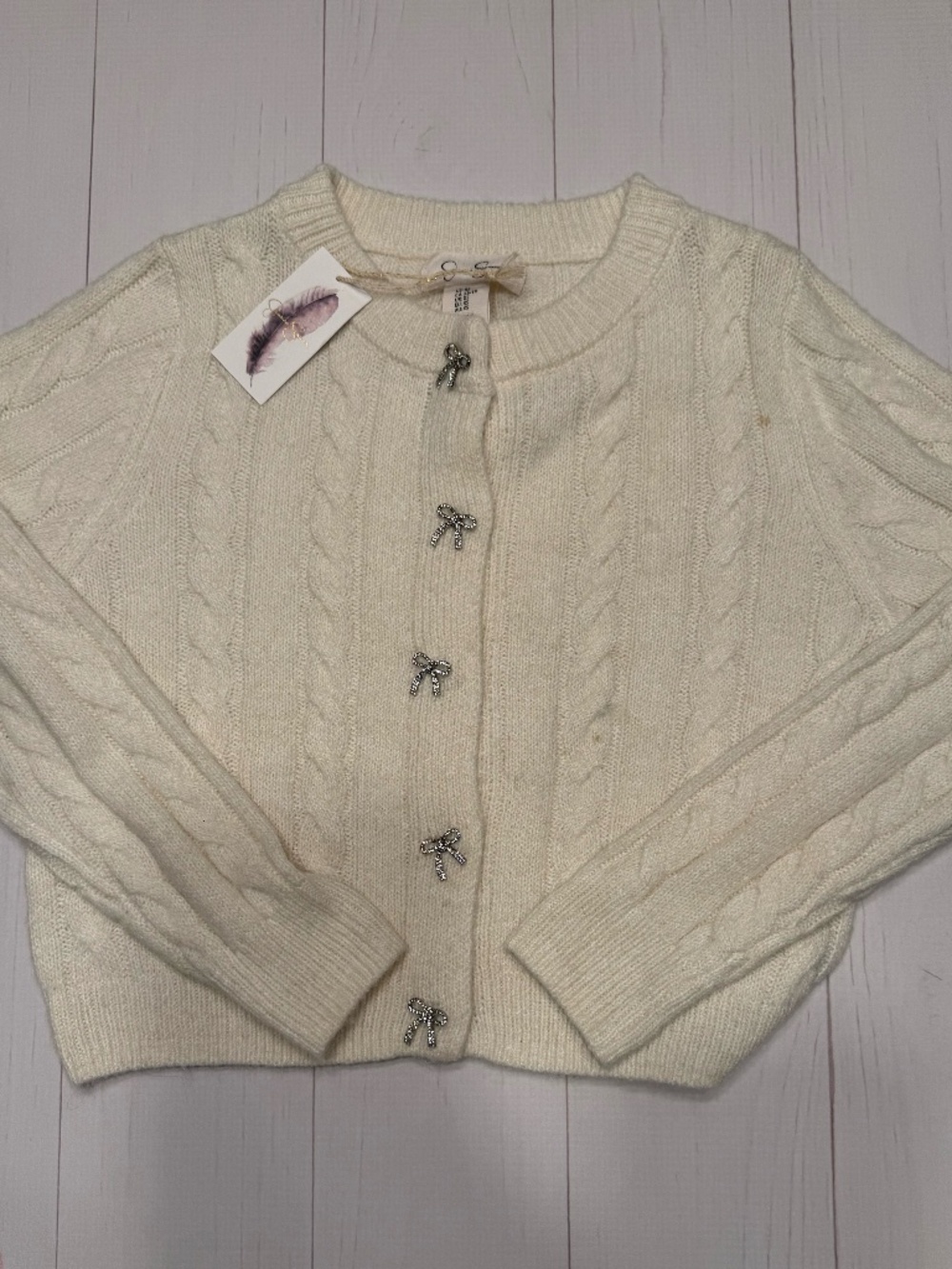 Jessica Simpson NWT Cardigan with Bow Buttons Size XS